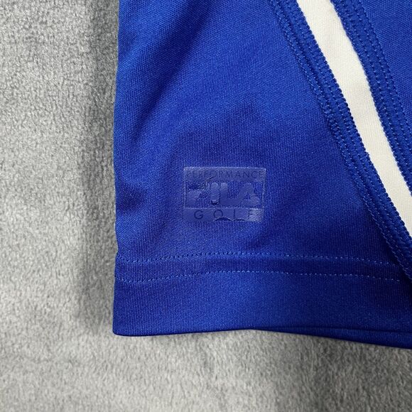 FILA Polo Shirt Men's Large Navy Blue Polyester Golf Performance Short Sleeve - Picture 5 of 7